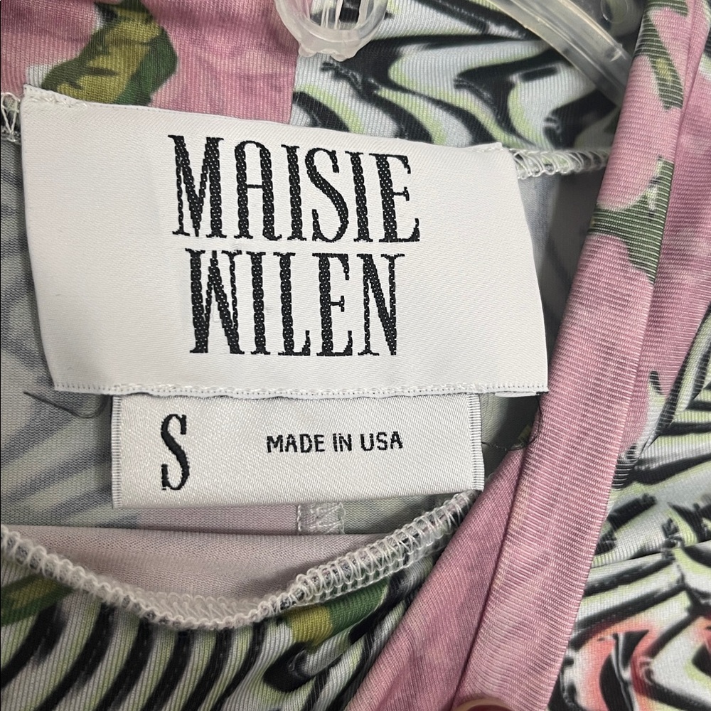 MAISIE WILEN Ruched Orbit City Floral Printed Stretch-jersey Mini Dress Small - Picture 4 of 7